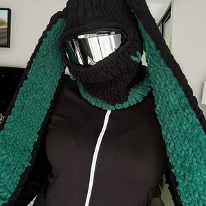Black and Green Knit beanie
